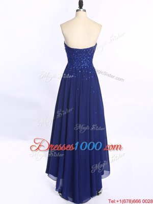 Royal Blue Evening Dress Prom and For with Beading Sweetheart Sleeveless Zipper