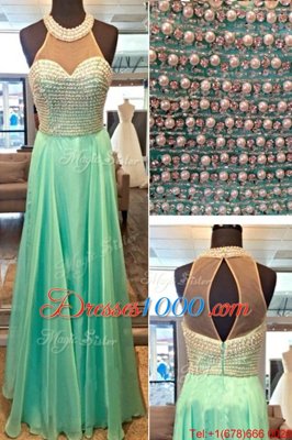 New Arrival Sleeveless Zipper Floor Length Beading Prom Dress