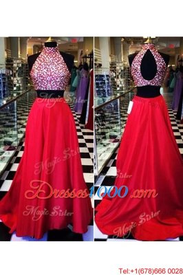 Red Prom Dresses Prom and Party and For with Beading Scoop Sleeveless Backless