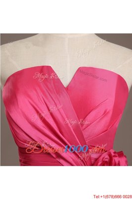 Elegant Knee Length Lace Up Prom Dresses Coral Red and In for Prom and Party with Beading and Hand Made Flower