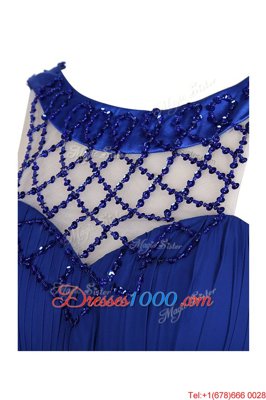 Beauteous Watermelon Red Scoop Neckline Beading Dress for Prom Sleeveless Zipper