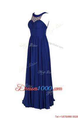 Beauteous Watermelon Red Scoop Neckline Beading Dress for Prom Sleeveless Zipper