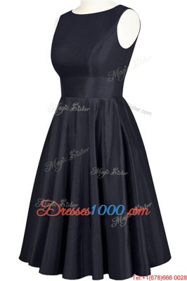 Lovely Scoop Knee Length A-line Sleeveless Navy Blue Party Dress Backless