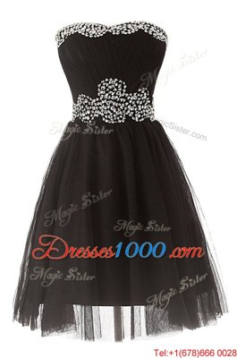 Ideal Beading Homecoming Dress Black Zipper Sleeveless Knee Length