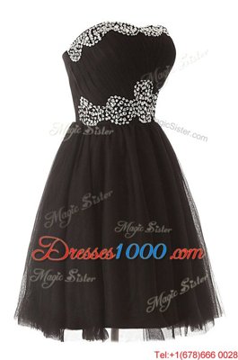 Ideal Beading Homecoming Dress Black Zipper Sleeveless Knee Length