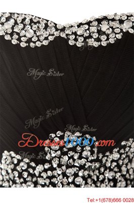 Ideal Beading Homecoming Dress Black Zipper Sleeveless Knee Length