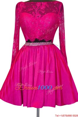 Teal Bateau Neckline Beading and Lace Long Sleeves Zipper