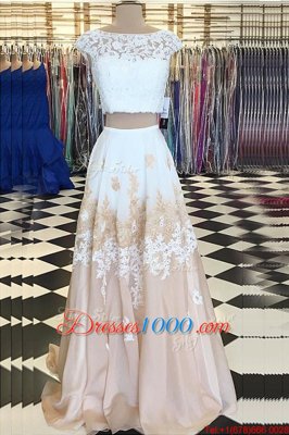 Comfortable Floor Length Backless Prom Dresses Champagne and In for Prom with Beading and Lace