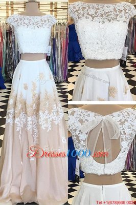 Comfortable Floor Length Backless Prom Dresses Champagne and In for Prom with Beading and Lace