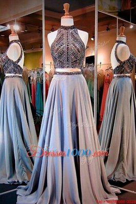 Custom Design Sleeveless Beading Backless Prom Party Dress