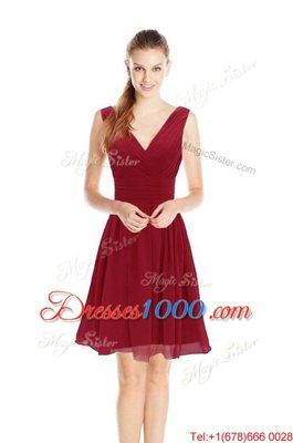 Glittering Ruching Homecoming Gowns Green Zipper Sleeveless Knee Length