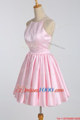 Noble Mini Length A-line Sleeveless Pink Homecoming Gowns Backless