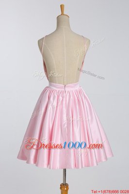 Noble Mini Length A-line Sleeveless Pink Homecoming Gowns Backless