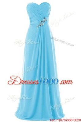 Modern Purple Sleeveless Floor Length Ruffles Zipper Prom Dress