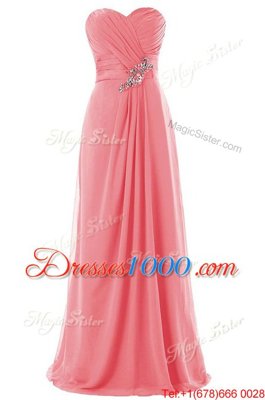 Modern Purple Sleeveless Floor Length Ruffles Zipper Prom Dress