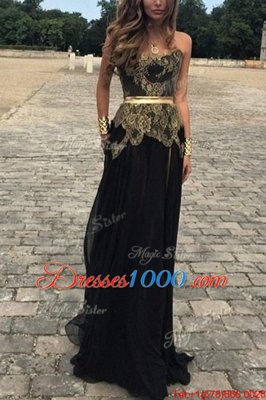 New Arrival Chiffon Sleeveless Floor Length Prom Dress and Lace and Appliques