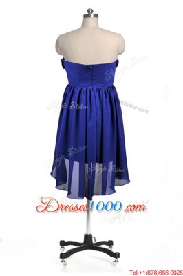 Smart Chiffon Sleeveless Knee Length Dress for Prom and Hand Made Flower