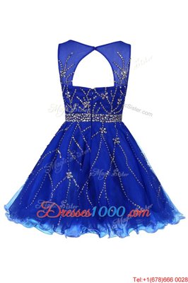 Strapless Sleeveless Zipper Homecoming Dress Royal Blue Tulle