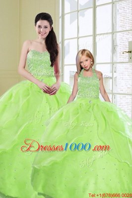 Fantastic Sequins Floor Length Ball Gowns Sleeveless Quince Ball Gowns Lace Up