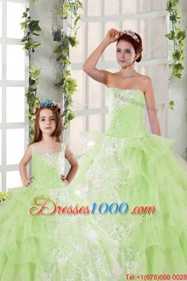 Affordable Champagne Sleeveless Tulle Lace Up Quinceanera Dress for Military Ball and Sweet 16 and Quinceanera