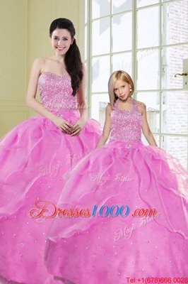 Floor Length Yellow Green 15 Quinceanera Dress Organza Sleeveless Beading and Sequins