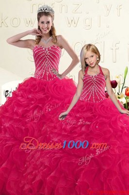 Perfect Sleeveless Organza Lace Up Ball Gown Prom Dress for Military Ball and Sweet 16 and Quinceanera