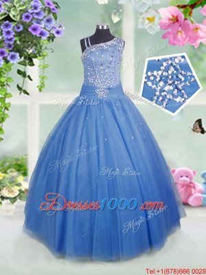 Sleeveless Lace Up Floor Length Beading and Ruffled Layers and Pick Ups Party Dress
