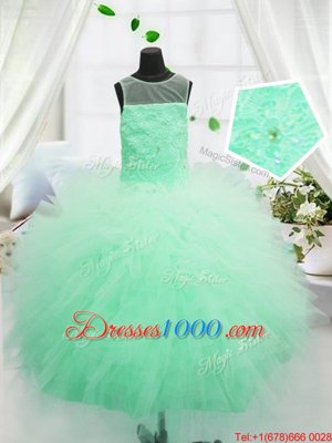 Scoop Floor Length Ball Gowns Sleeveless Green Party Dress Wholesale Zipper