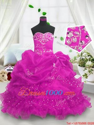 Sleeveless Lace Up Floor Length Beading and Ruffled Layers and Pick Ups Teens Party Dress