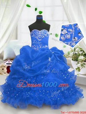 Sleeveless Lace Up Floor Length Beading and Ruffled Layers and Pick Ups Party Dress
