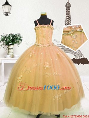 Sleeveless Floor Length Beading and Appliques Zipper Casual Dresses with Light Yellow and Gold