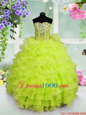 Unique Teens Party Dress Party and Wedding Party and For with Ruffled Layers and Sequins Sweetheart Sleeveless Lace Up