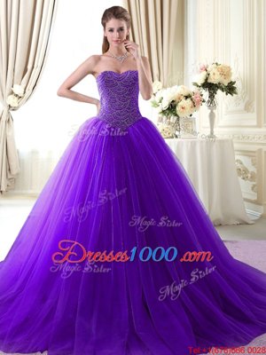 Dynamic Tulle Sleeveless Floor Length Quinceanera Dresses and Beading