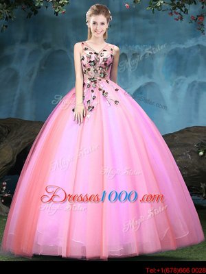 Floor Length Ball Gowns Sleeveless Multi-color Sweet 16 Dress Lace Up