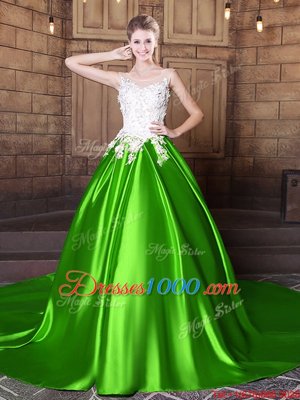 Sexy Floor Length 15 Quinceanera Dress Scoop Sleeveless Lace Up