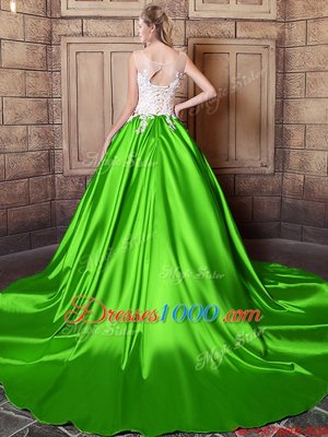 Sexy Floor Length 15 Quinceanera Dress Scoop Sleeveless Lace Up