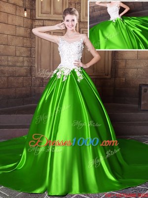 Sexy Floor Length 15 Quinceanera Dress Scoop Sleeveless Lace Up