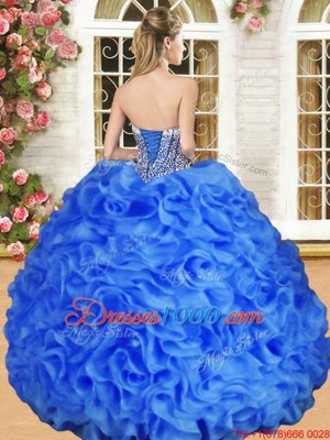 Hot Pink Quinceanera Dresses Military Ball and Sweet 16 and Quinceanera and For with Beading and Ruffles Sweetheart Sleeveless Lace Up