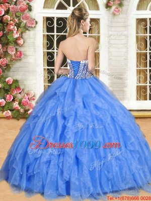 Ball Gowns Quinceanera Dress Hot Pink Sweetheart Organza Sleeveless Floor Length Lace Up