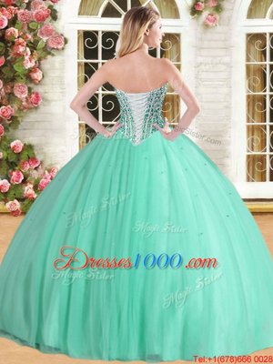 Sleeveless Beading Lace Up 15th Birthday Dress