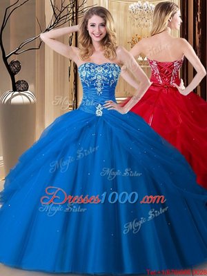 Modern Tulle Sleeveless Floor Length Quince Ball Gowns and Embroidery