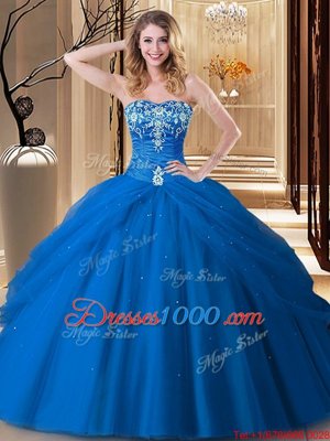 Modern Tulle Sleeveless Floor Length Quince Ball Gowns and Embroidery