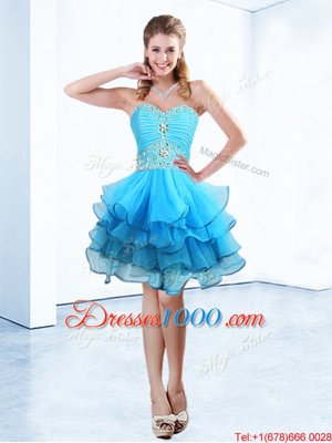 Customized Sleeveless Beading and Ruffled Layers Lace Up Pageant Dress for Teens