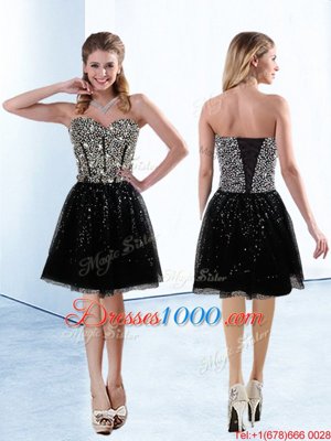 Fabulous Black Club Wear Prom and Party and For with Sequins Sweetheart Sleeveless Lace Up