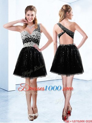 Tulle Sweetheart Sleeveless Lace Up Beading and Sequins Custom Made Pageant Dress in Black