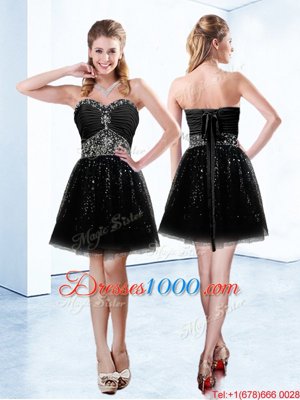 Charming Black Lace Up Sweetheart Beading Pageant Dress Toddler Tulle Sleeveless