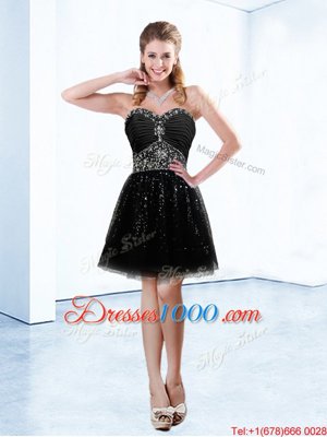 Charming Black Lace Up Sweetheart Beading Pageant Dress Toddler Tulle Sleeveless