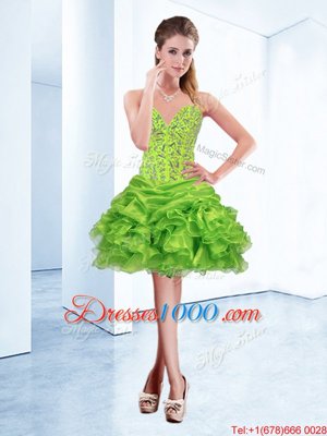 Vintage Ball Gowns Pageant Dress Sweetheart Organza Sleeveless Mini Length Lace Up