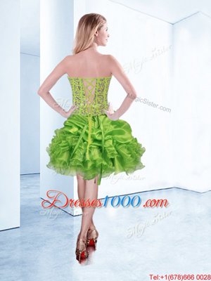 Vintage Ball Gowns Pageant Dress Sweetheart Organza Sleeveless Mini Length Lace Up