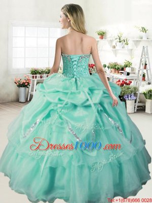 Charming Pick Ups Apple Green Quinceanera Dresses Sweetheart Sleeveless Lace Up
